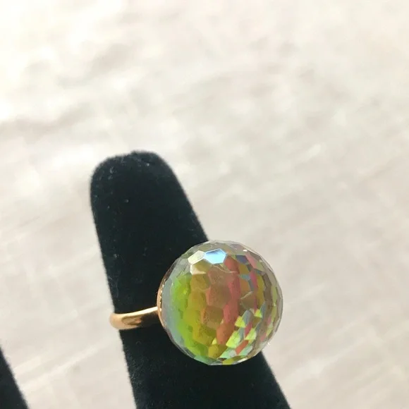 Vintage Crystal Ball rare Ring True Vintage - Picture 7 of 8